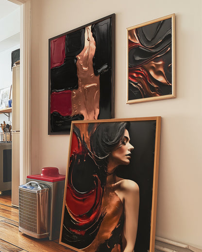 Dark Velvet Poster, Elegantes Wandposter, dunkle Wandkunst, ungerahmt; Hochwertiges Künstlerpapier, seidenmatt