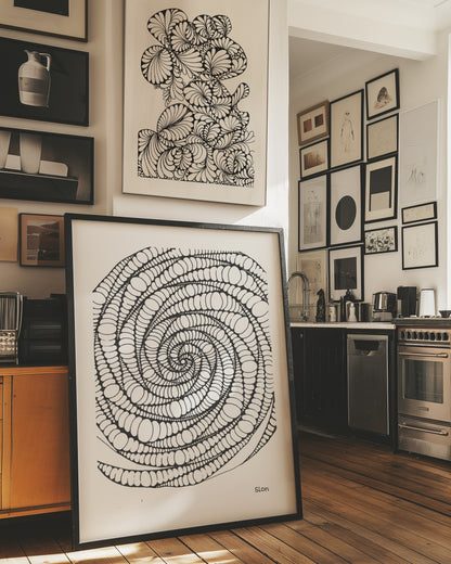 Neurografik Poster, Minimalistische geometrische Wandkunst, Wanddeko Wohnzimmer, ungerahmt, Wall Art, Wall Decor, Trendy Wall Art Prints - Hochwertiges Künstlerpapier, seidenmatt