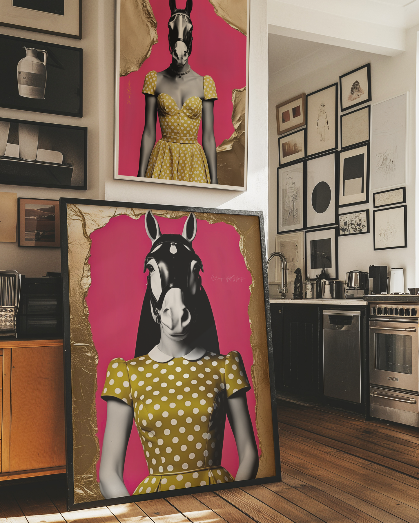 Italian Horse Lady - Extravagantes Poster, Italienische Frau, Luxury Decor, Italian Design, Trendy Wall Art