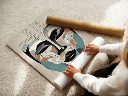 Lost in Thoughts, abstraktes Poster, Elegante Wandkunst, ungerahmt - Hochwertiges Künstlerpapier, seidenmatt