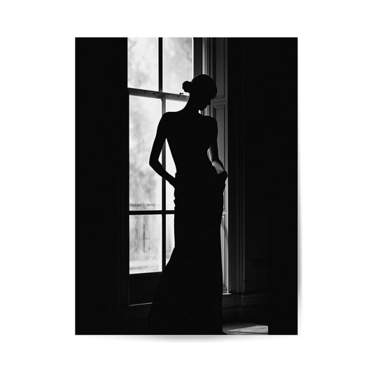 Elegantes Poster, modisches Poster, Model, schwarz weißes Poster, Frau im Kleid, modernes Poster für Zuhause oder das Büro, Schlafzimmer Dekoration, Wohnzimmer Dekoration
