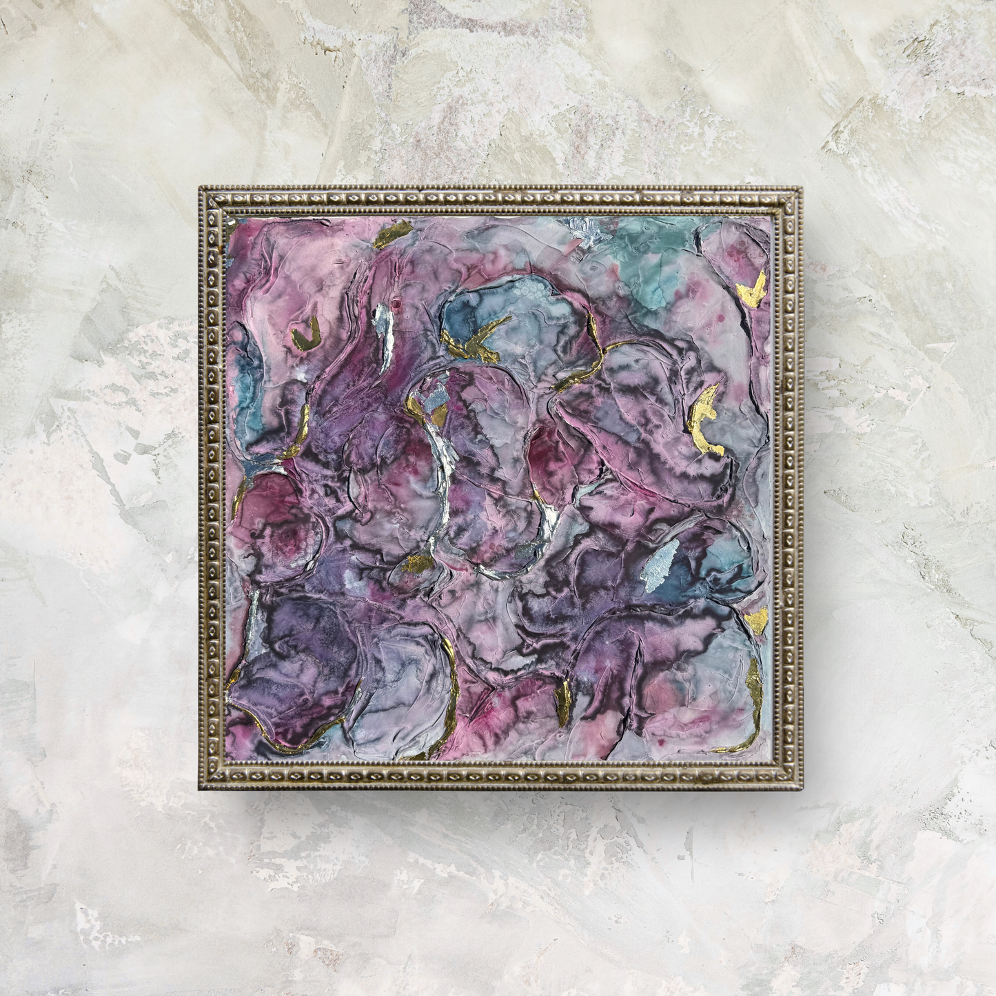 'Purple Love' Print,  Gedruckte Acrylmalerei auf hochwertigem Künstlerpapier, seidenmatt