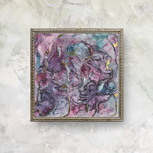 'Purple Love' Print,  Gedruckte Acrylmalerei auf hochwertigem Künstlerpapier, seidenmatt